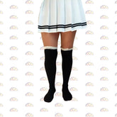 Over-the-Knee Socks - Black lace and bow